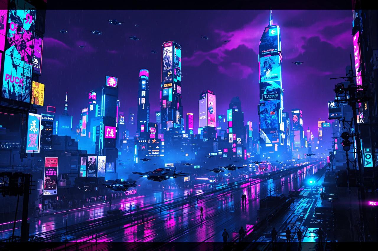 亲亲漫画精选专题 - 霓虹美学:赛博朋克都市视觉设计的艺术密码